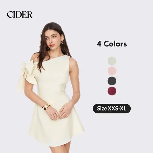 Cider Asymmetrical Neck Knotted Mini Dress Sleeveless Summer Dress For Women Date Night Casual Elegance Chic Womenswear SohoChic SohoChic