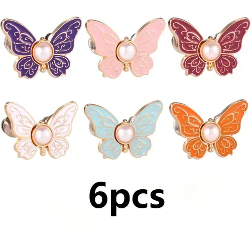Women's 6PCS Butterfly Waist Tighteners – Adjustable Button Clips, No-Sew Home Supplies, Easy-Attach Accessory for Loose Jeans, Skirts & Oversized Clothes, Perfect Fix for Home & Outings, Durable Elastic Design, Keep Your Fit Flawless