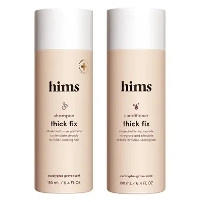 Hims Thick Fix Men's Hair Care Shampoo and Conditioner Set - 2-Pack 6.4oz Vegan, Gentle, Moisturizing, Thickening, Scented, Color Safe, Reduces Shedding, Supports Hair Growth, Gifts for Him