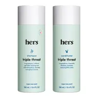 Hers Triple Threat Pumpkin Haircare 2-Pcs Set - Women's Gentle Biotin Shampoo & Conditioner, Thickening, Moisturizing, Reduces Shedding, Color Safe, 6.4oz Each