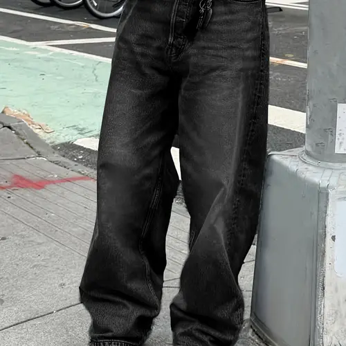 Men's New Fashion Regular Fit Jeans, Casual All-Season Washed Denim Long Pants, Classic Style, Zipper Fly, Plain Pattern