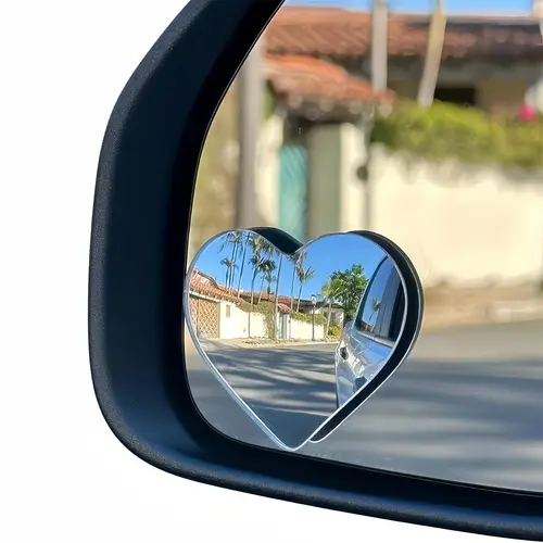 Joytutus 2-Pack Upgrade Frameless Heart-Shaped Blindspot Mirrors - Wide Angle, 360 Degree, Universal Fit for Modern Cars, Auto Body Parts, Car Accessories, Blind Spot Solution,toolupgrade
