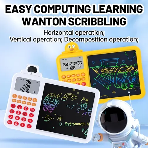 Kids' Interactive Math Drawing Toy (Ages 3-8) - STEM Games, Math Teaching Aid, Erase Practice Set with Talking Book, Screen-Free Learning for Toddlers, Challenges Cognitive Abilities