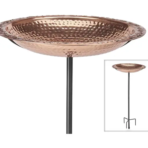 Good Directions 18" Pure Copper Bird Bath with Garden Pole