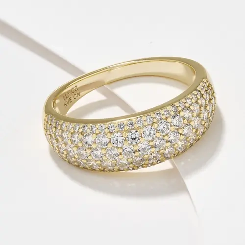 Diamonique Classics Pave Band Ring, Sterling Silver
