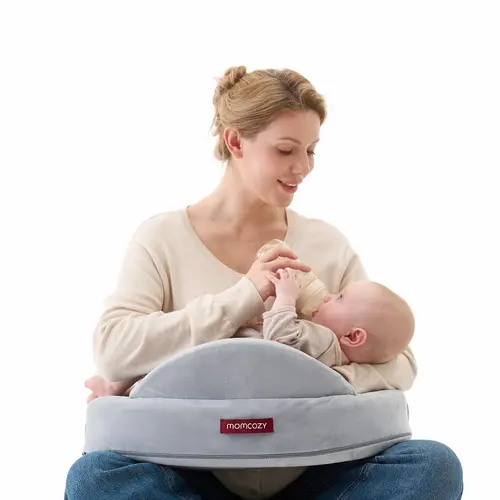 Momcozy Original Nursing Pillow and Positioner - Plus Size Feeding Pillow | Breastfeeding, Bottle Feeding, Baby Support | with Adjustable Waist Strap and Removable Cotton Cover, Green Forest