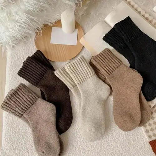Women's Solid Mid-calf Socks, Casual Soft Comfy Warm Socks for Fall & Winter, Women's Socks for Daily Wear,sohochic