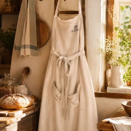 100% Linen Homesteader Apron – Embroidered