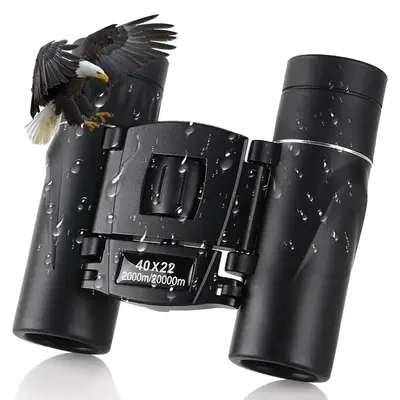 40x22 HD Pocket Binoculars BAK4 Prism Fully Multi-Coated Optics IPX7 Waterproof Compact Design for Bird Watching Hunting Football Games Travel Stargazing Cruise with Carrying Bag
