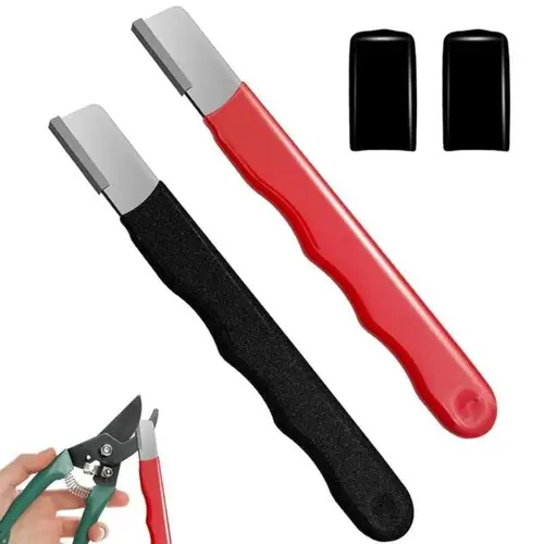 3-Count Professional Aluminium Knife Sharpener for Home Kitchen Knives, Precision Edge Tool with Gardening Shears Compatibility, Random Colors
