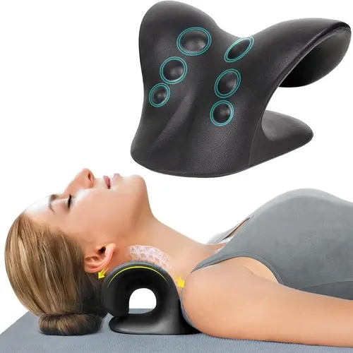 Ergonomic Cervical Massage Pillow - Home-Use Neck Traction Device, Cervical Traction Tool, Neck Hump Solution, TMJ Relief Aid, Shoulder Pain Relief, Christmas & Thanksgiving Gifts