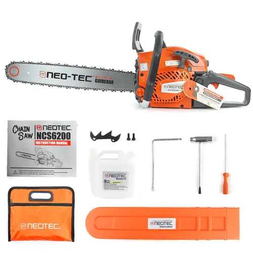 [toolupgrade] NEOTEC 62cc Gas-Powered Chainsaw with 20‘’ Bar & Chain, Lightweight Portable Design for Easy Cutting Wood in Outdoor Garden