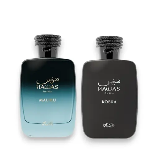 Oudlash Bundle | Rasasi | Hawas | Malibu + Kobra | Men's Fragrance | 100 ML 3.4 OZ | Eau De Parfum | Musky - Fruity, Woody