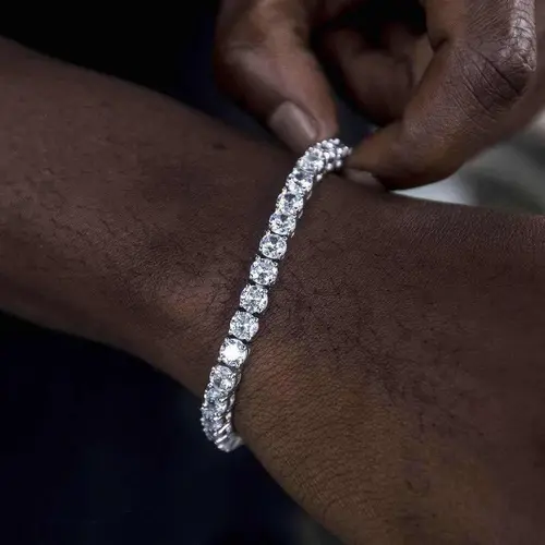 GLD Diamond Tennis Bracelet in White Gold- 5mm - Perfect Gift #TikTokShopBackToSchool
