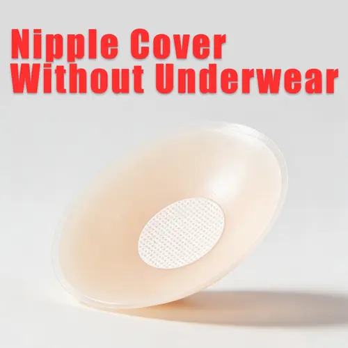 EssElegance Women's Reusable Silicone Nipple Covers Ultra-Thin Seamless Pasties Invisible Adhesive Sticky Bra Petals Non-Adhesive Center for Sensitive Skin Backless Strapless Dress Tops & Swimwear Nude & Pink