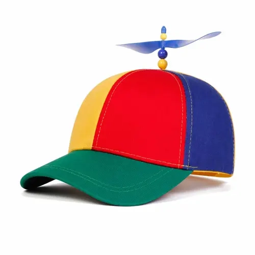 Adult Rainbow Helicopter Propeller Hat, Unisex Adjustable Novelty Cap, Casual Hat, Funny Comedy Hat, Unique Party Costume Accessory, Summer Hat, Funny Hats