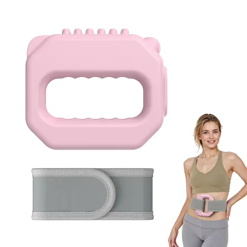 Merach Portable Vibrations Cordless Vibration Fascia Ring for Whole Body - 6 Speed Levels Neck & Shoulder Muscle Relief Deep Tissue Percussive Massager for Relaxation Pink & Gray Design