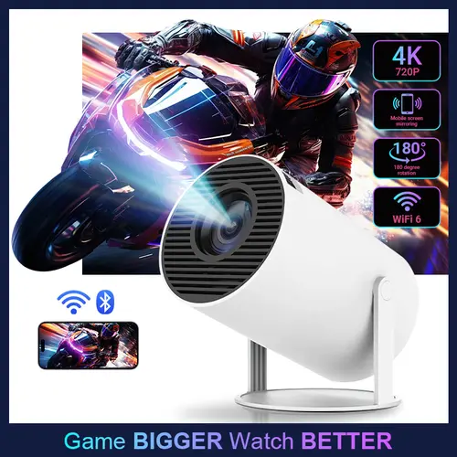 Qawtor Portable Native Projector with 4K Support,  WiFi 6 & Bluetooth 5.0 – Mini Home Theater Movie Projector with Built-In Speaker & Wireless iOS/Android Screen Mirroring,sohochic