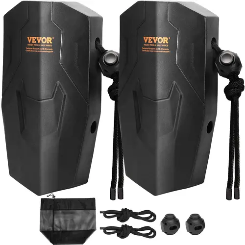 VEVOR 2 Pieces 8.6"x16" Pontoon & Inflatable Boats Docking Bumpers, Marine EVA Fenders with Polyester Mesh Storage Bag, Ropes & Cord Locks, No Inflation Required, for Class A/1/Part 2, Black#SohoChic