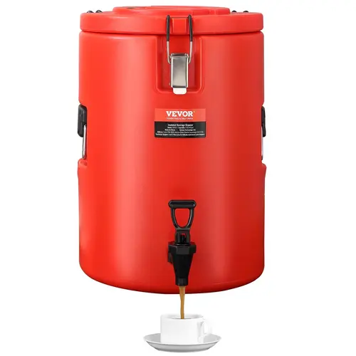 VEVOR Seamless Metal Stainless Steel Insulated Beverage Dispenser with Cover, 4.5 Gal (17.2L) Lightweight Thermal Hot & Cold Drink Server with Spigot Handle, Food-Grade for Restaurants, Back to School#SohoChic