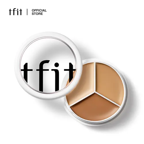[TFIT OFFICIAL] Cover Up Pro Concealer 15g/0.52 oz, 3-Color Palette Color Corrector, Full Coverage, 21 Shades, 24HR Longwear, Sweat-Proof, Non-Cakey, Targets Dark Circles, Blemishes, Redness, Uneven Skin Tone, Spots,Korean Cosmetic Beauty Product Make Up,