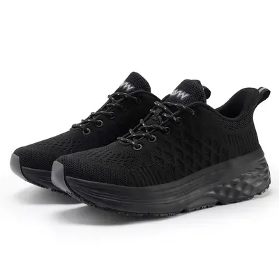 Women's Non-Slip Work Shoes - Water-Resistant Knit Fabric Walking Sneakers for Food Service Chefs, Kitchen Use, Women's Shoes, Non Slip Shoes For Work,shoes for back to school,back to school shoes,sohochic
