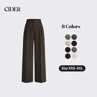 Cider Mid Rise Pleated Wide Leg Trousers