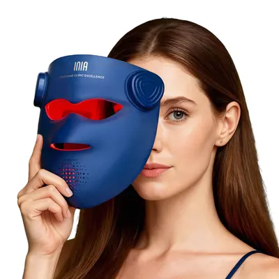 INIA GLOW 940 nm 4D LED Mask – Dual NIR 940 + 850 nm Deep Penetration for Deeper Repair, Visible Lift & Lasting Radiance, 4D Fit for Jawline Lift & Firm, Cooling Therapy, Wireless Comfort, Summer Travel Accessories,back to school,back to school haul,sohoc