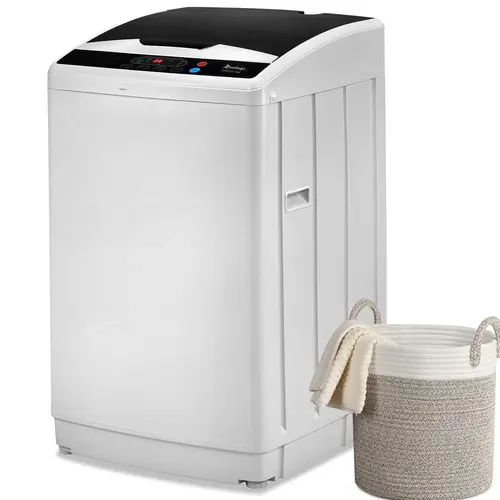 ZOKOP Portable Automatic Washing Machine (2.3cu.ft/25lbs Capacity) - Household Appliances, 10 Programs, 5 Water Levels, Quick Connect Sink Adapter, Drain Hose, Transparent Lid, LED Display, Quiet, White, for Laundry, Portable Automatic Washing Machines,so