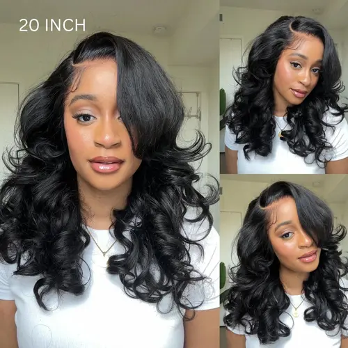 Ashimary 18" Pre-Styled Peacock Curls Glueless Virgin Human Hair Lace Front Wig, 13x6 Full Lace Natural Hairline, Trendy Butterfly Cut Face-Framing Heavy Layers, 250% Density Pull-Go Body Wave Wig (Limited Stock), Wigs Human Hair, Human Hair Wigs,sohochic
