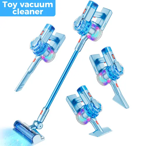 SHNAYLE 4-in-1 Realistic Cleaning Playset - Kid-Safe Toddler Toys with Manual, Vacuum Head, Lights, Sound Functions, Summer Vibes, Cool Gifts for Kids (3-4 Years, Birthday),sohochic