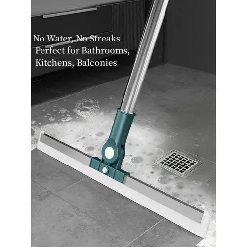 3-in-1 Multifunctional Pet Hair Removal Rubber Squeegee Broom - Home Care Supplies, House Cleaning Tools for Tile, Hardwood Floors, Liquids, Wet & Dry Dust Cleaning, Retractable Silicone Mop (1 Count)
