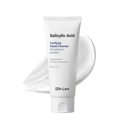 Dr. Leo Mild Salicylic Acid Gel Facial Cleanser - Acne-Fighting, Deep Pore Care, Soothing, Oil Control Daily Wash for Sensitive Skin, Non-Toxic, Fragrance-Free, Cruelty-Free Cleansing Facial