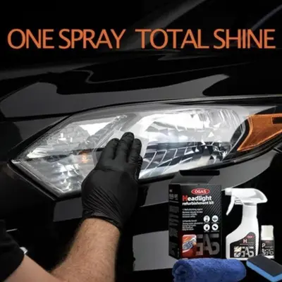 Automotive Car Lamp Renovation Detergent Polishing Set - No-Polishing Crystal Plating Liquid for Yellowing & Atomization Cleaning, Repair Solution for Vehicle Maintenance & Beauty