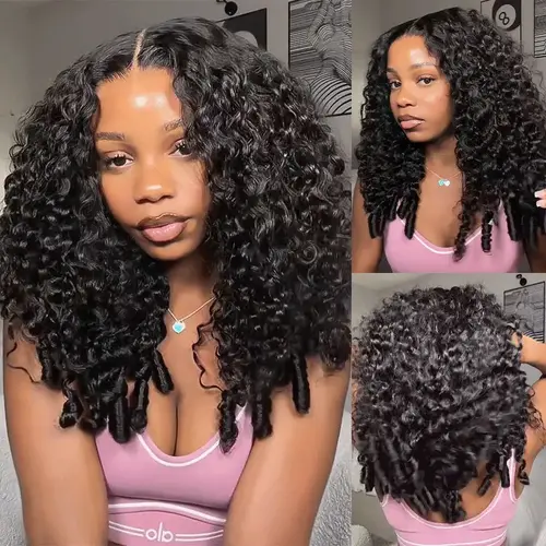 ISEE HAIR Wear Go M-Cap 9x6 Burmese Curly Highlight Brown & Natural Black Glueless Wig Pre-Cut Lace Front & Pre-Plucked Hairline Human Hair Wigs With Drawstring Cap Beginner Friendly ,summerhairstyles#SoHoChic #TikTokShopBackToSchool