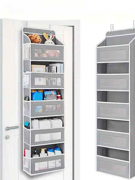 5-Tier Over-the-Door Hanging Organizer with Large Mesh Pockets, Sturdy Fabric Home Storage, No-Drill Easy Installation for Closet Organization Needs, Bedroom,sohochic