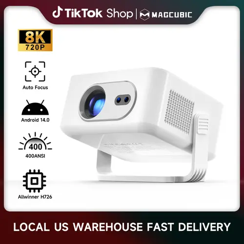 [US warehouse] Magcubic HY300MAX Projector Auto Focus Android 14 Allwinner H726 with Dual WiFi6 BT5.4 Auto Keystone HDR/HDR10+/HLG Built-in Speaker Portable Home Cinema Movie Outdoor Smart #SohoChic