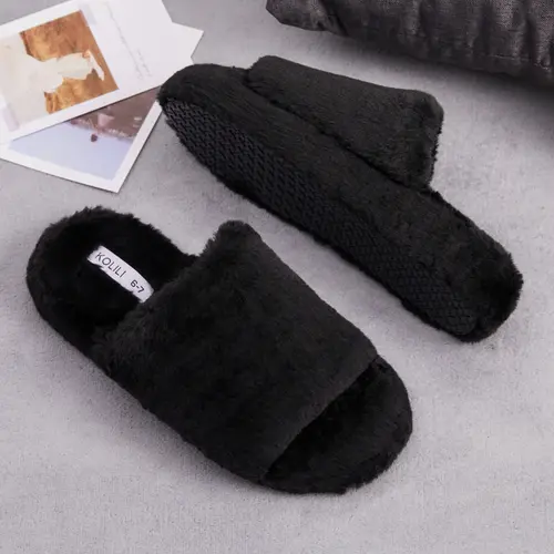 KOLILI Women's Warm Home Slippers - Slide with Anti-Slip Outsoles, Soft Plush Lining, Casual Bedroom Shoes, Fashionable Versatile Dry-in-Winter Footwear for Women