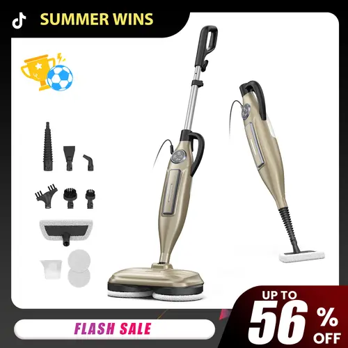 [StockUp]DEVOAC VM6 Rotating Electric Mop, Antibacterial Steam Cleaner with Microfiber Heads, Replacement Pads & Cleaning Supplies - 10-in-1, 3 Settings, Fast Heat-Up for Floors [SummerWins],back to school,back to school haul,sohochic