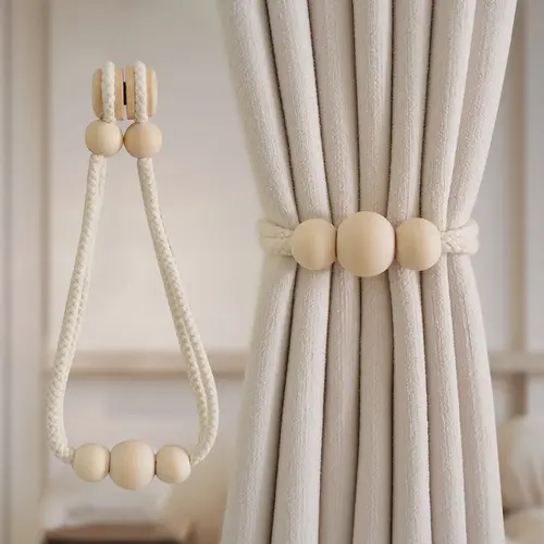 Inovaday 2pc Magnetic Curtain Tiebacks - Decorative Simple Window Decor Ropes & Straps for Securing Gauze Curtains,sohochic