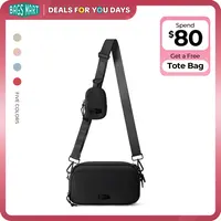 BAGSMART REIKI 2.2L Compact RFID Crossbody Bag with Detachable Mini Case & Key Leash Machine Washable for Workouts and City Walks
