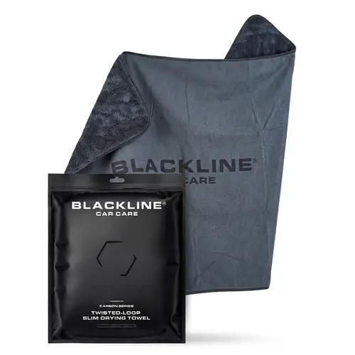 BLACKLINE Slim Profile Car Washing Towel - 800 GSM Premium Microfiber Towel for Cars, Sleek Modern Look, Twisted-Loop, Durable Absorbent Cloth, Quick-Drying for Quick Drying Needs, Automotive Cleaning Accessory (Microfiber Lineup Inclusion)