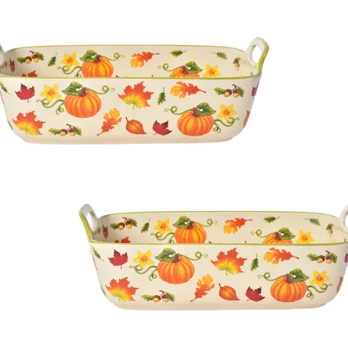 Temp-tations Set of 2 11x7 Bakers with Upswept Handles