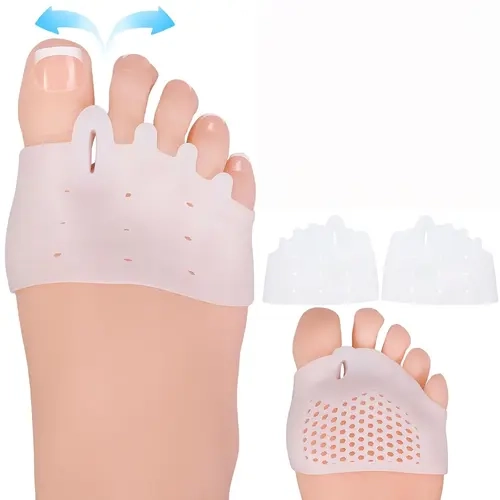 1 Pair Gel Toe Separator Set, Bunions Orthotic Device for Men & Women, Orthopedic Splint for Big Toe Pain Relief, Non‑Toxic Stable Soft Material, Comfort Foot Care Tool for Hammertoes Claw Toes, Ideal for Daily Home Use and Long‑time Walking Protection