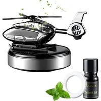 Solar-Powered Rotating Helicopter Car Aromatherapy Diffuser - Aviation Alloy Build, Essential Oil Ready, Odor Control, Refill Easy, Stress Relief, Car & Home Interior Accessory, Helicopter Charm