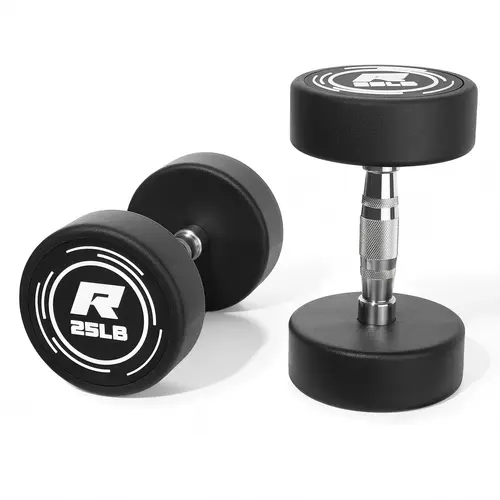 RITFIT Round PVC-Coated Dumbbell Set - Sold in Pairs, Balanced, Floor-Protecting Home Workout Equipment for Upper Body Strength Training Gear, Fitness Exercise Accessories, Dumbbells Set