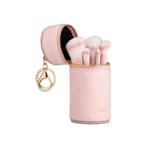 Jenny Patinkin Charmed, I'm Sure Mini Make Up Brushes Set - Clip-On Travel Kit, 5 Brushes for Face & Eye Coverage, Full-Face and Eye Looks