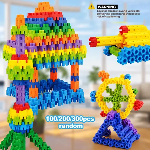Kids Hexagon Plastic Building Blocks Set, Building Kit, Building Sets, DIY Building Block, Building Block Assembly, Educational Creative Toy for Children, Develops Creativity & Imagination, Christmas Birthday Gift Idea