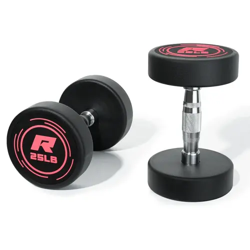 RITFIT Pink PVC-Coated Round Dumbbell Set Pairs - Anti-Skid Grip, Noise Reduction, Durable, Balanced Weight Distribution, Floor Protection for Women’s Upper Body Workout, Gym Equipment, Home Workout Gear, Fit at Home