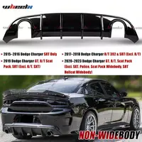 2015-2023 Dodge Charger SRT/GT/R/T Scat Pack - NON-WIDEBODY ONLY Gloss Black Rear Bumper Diffuser | Vortex Style | PP Material,car accessories